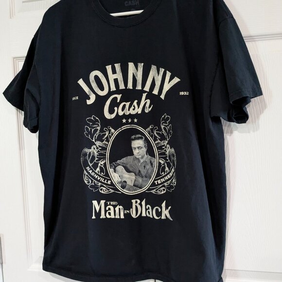 Johnny Cash Men's T-Shirt Black, 100% Cotton XL, Crew Neck, The Man in Black - Picture 6 of 11